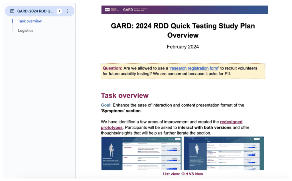 GARD 2024 RDD Quick Testing Study Plan Overview